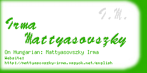 irma mattyasovszky business card